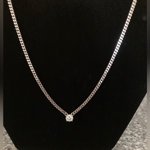 Certified 1 ct Moissanite Cuban Chain Necklace - Picture 2 of 8